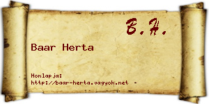 Baar Herta névjegykártya